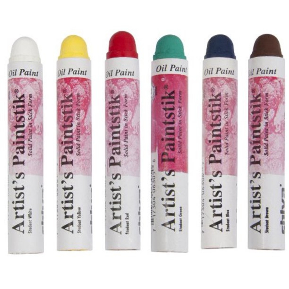 Shiva Student Grade Paintstik Oil Colors - Assorted colors, Set of 6